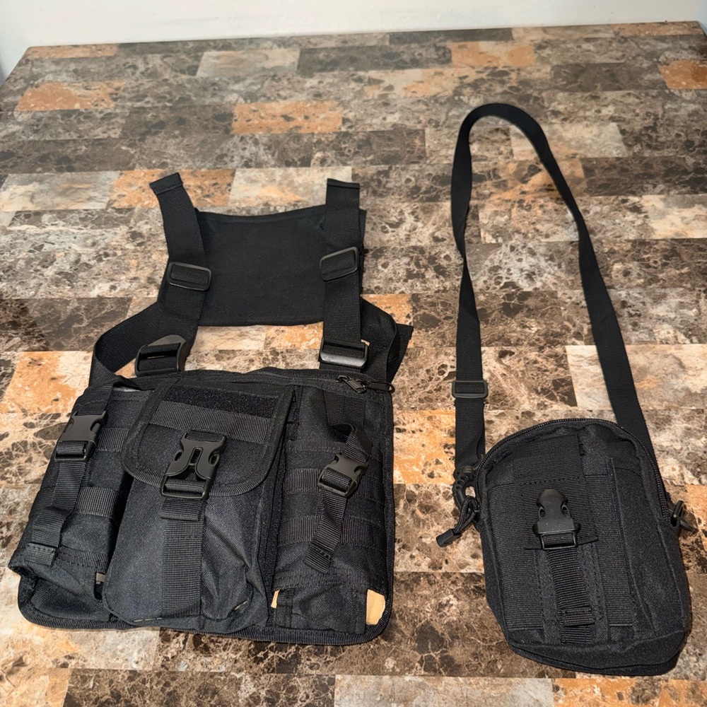 Black Tactical Men Bag Set